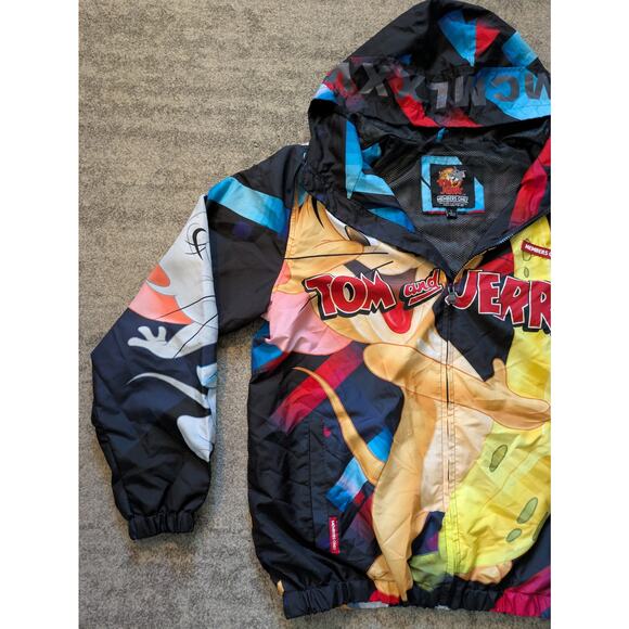 Members Only Tom & Jerry Limited Edition Print Windbreaker Rain Jacket - Large - Picture 4 of 16